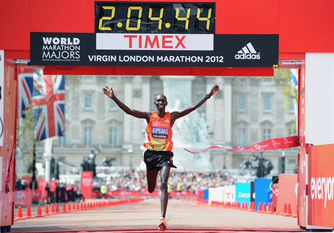 Wilson Kipsang Kiprotich, durante un maratón en el año 2012.