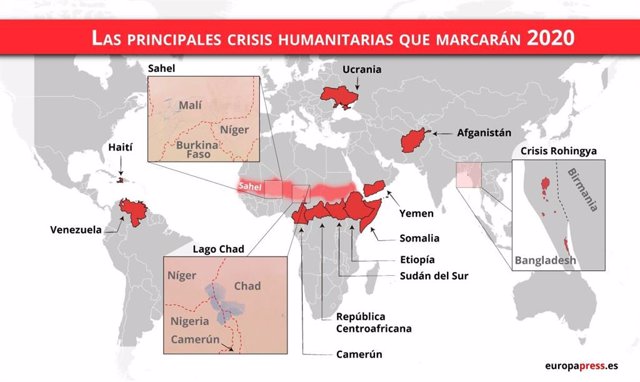 Las principales crisis humanitarias en 2020
