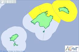 Mapa de avisos meteorológicos.