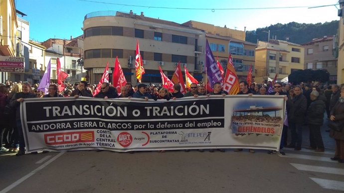Manifestación este sábado en Andorra para reclamar una transición justa ante el cierre de la central térmica.