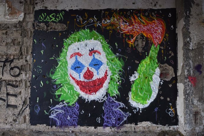 Graffiti de la película Joker en Beirut, Líbano