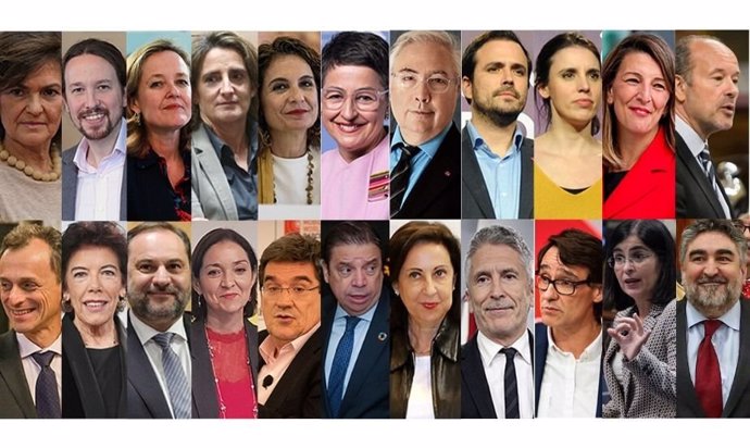 Aquests són tots els ministres del Govern de coalició del PSOE i UP.