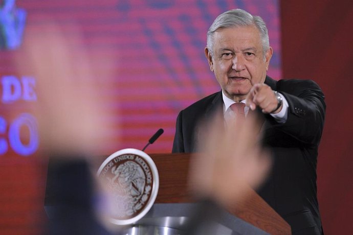 El presidente de México, Andrés Manuel López Obrador, durante una rueda de prensa en Ciudad de México.