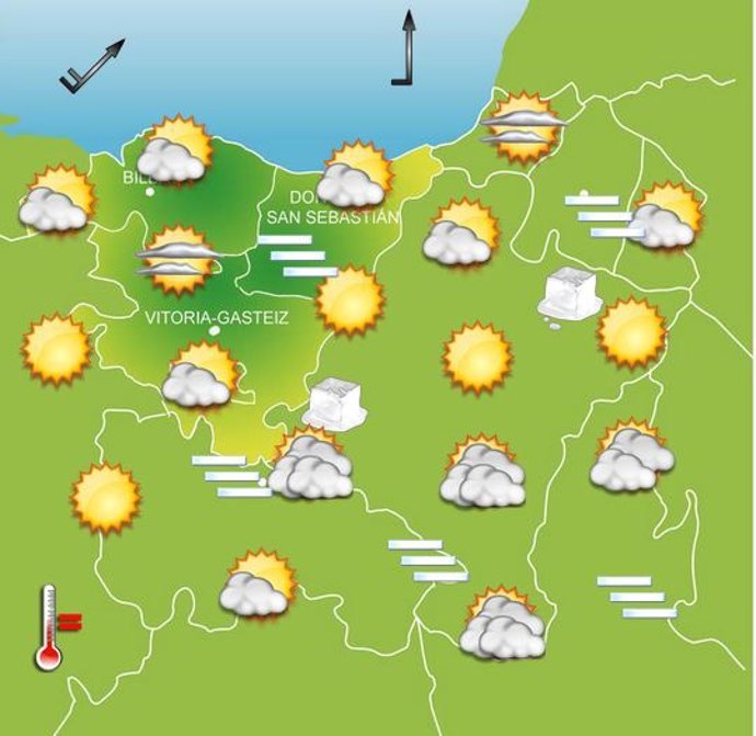 Previsiones meteorológicas para el 13 de enero en Euskadi
