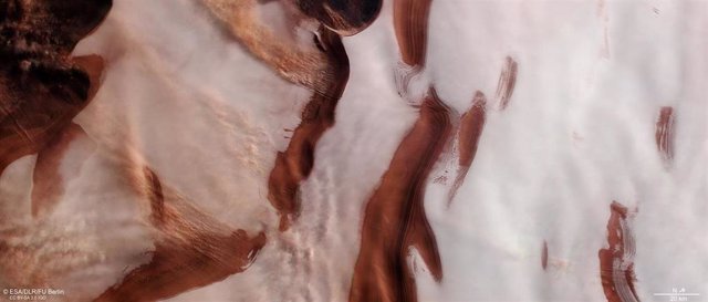 Actividad tormentosa en el polo norte de Marte