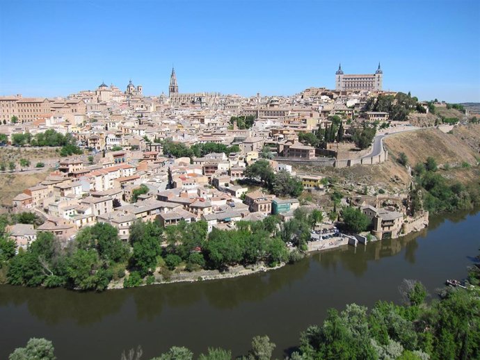 Vistas de Toledo, panorámica Toledo, Casco Histórico, río Tajo