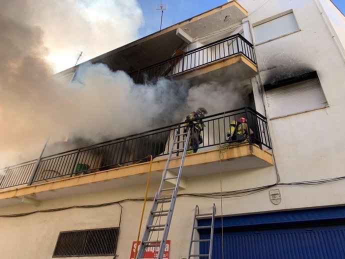 Imagen del piso incendiado