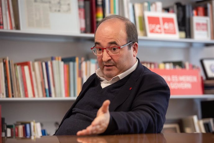 Miquel Iceta, durant una entrevista a Europa Press, Barcelona, 9 de gener del 2020.