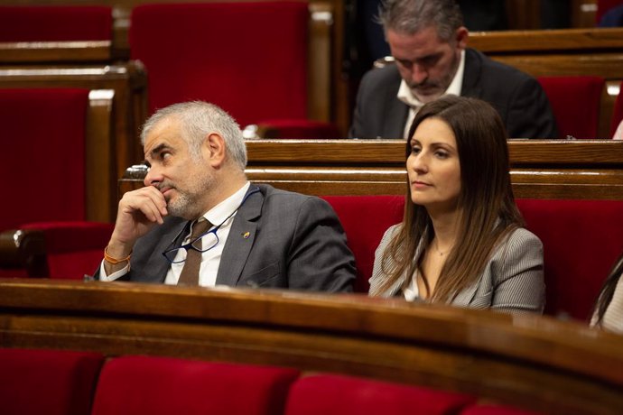 El president de Cs al Parlament, Carlos Carrizosa, i la líder del partit a Catalunya, Lorena Roldán.