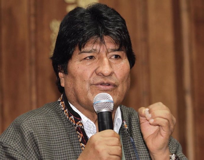 27 November 2019, Mexico, Mexico City: Bolivian former president Evo Morales speaks during a press conference at Mexico City's Journalists Club. Photo: Alejandro Guzmán/NOTIMEX/dpa