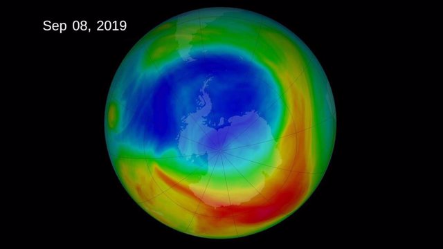 Agujero en la capa de ozono sobre la Antártida