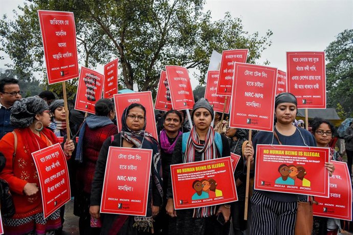 Manifestación en contra de la nueva ley de ciudadanía en India