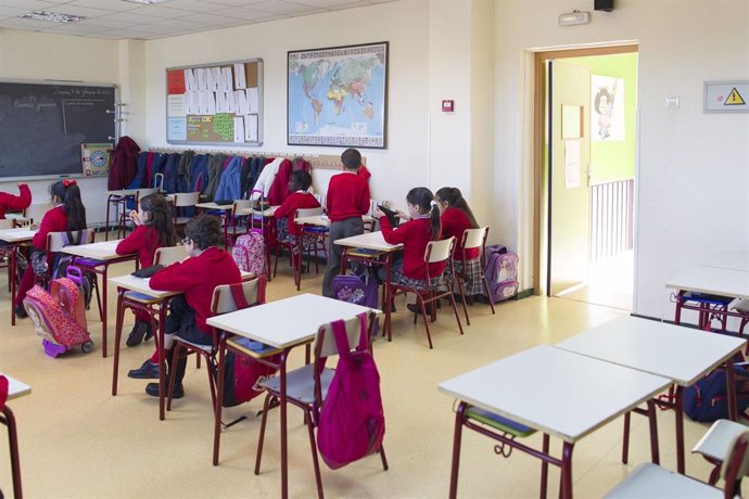 Aula de un colegio en Madrid.