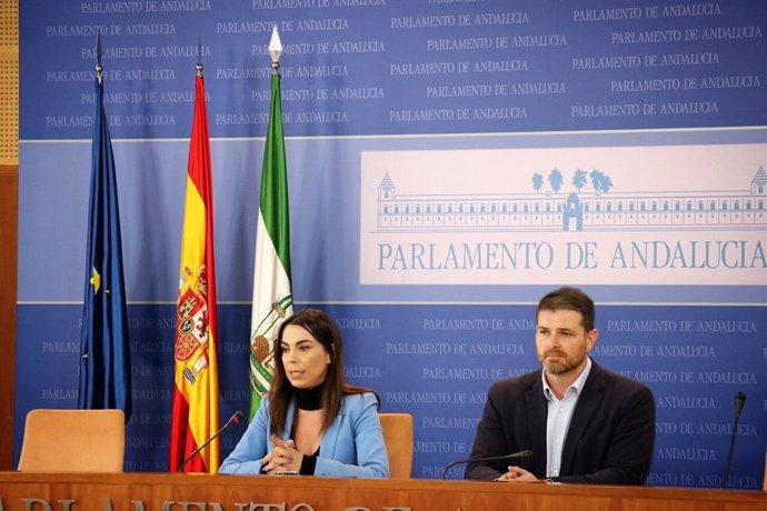 Imagen de archivo de Teresa Pardo y Juan de Dios Sánchez, portavoces de Cs en la comision de investigacion de la Faffe.