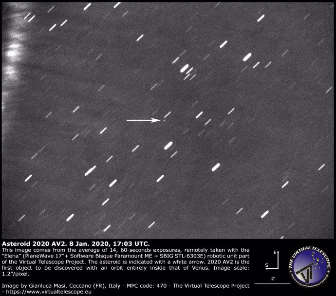 Primer asteroide que habita completamente dentro de la órbita de Venus