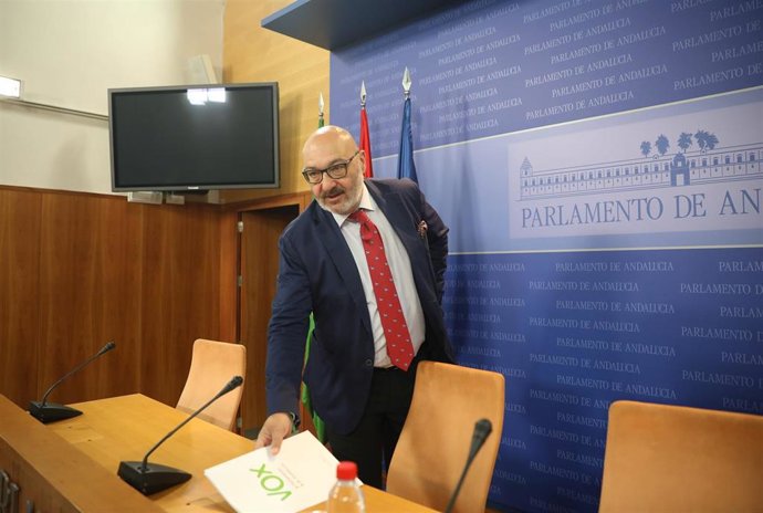 El portavoz parlamentario de Vox en Andalucía, Alejandro Hernández, en una imagen de archivo.