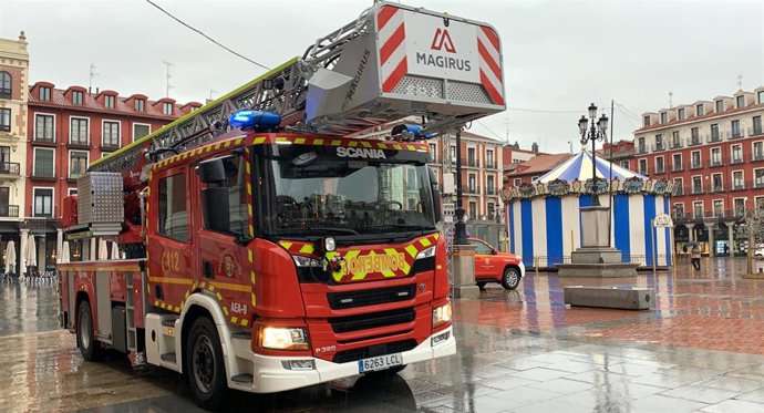 El nuevo camión con autoescala de los Bomberos de Valladolid.