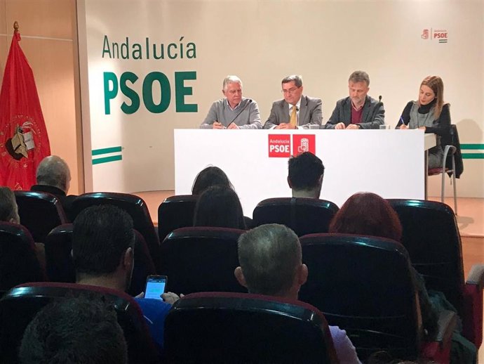 Rueda de prensa del PSOE-A sobre educación, con la presencia del portavoz parlamentario, José Fiscal