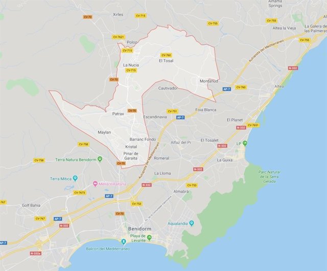 Término municipal de La Nucia.