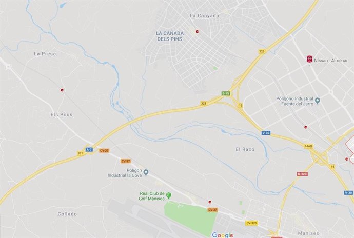 Tramo de la A-7 afectado por retenciones