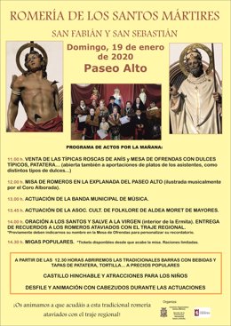 Cartel de la romería de los Santos Mártires, que se celebra este domingo, día 19, en el Paseo Alto