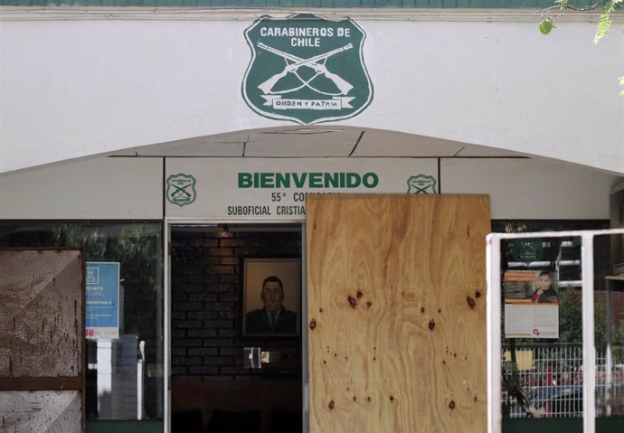 Comisaría atacada en Santiago de Chile