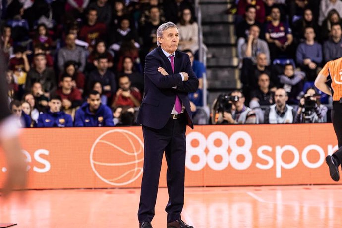 Svetislav Pesic, Head coach of Fc Barcelona , during the Liga Endesa match between  FC Barcelona  and RETAbet Bilbao at Palau Blaugrana on January 12, 2020 in Barcelona, Spain.