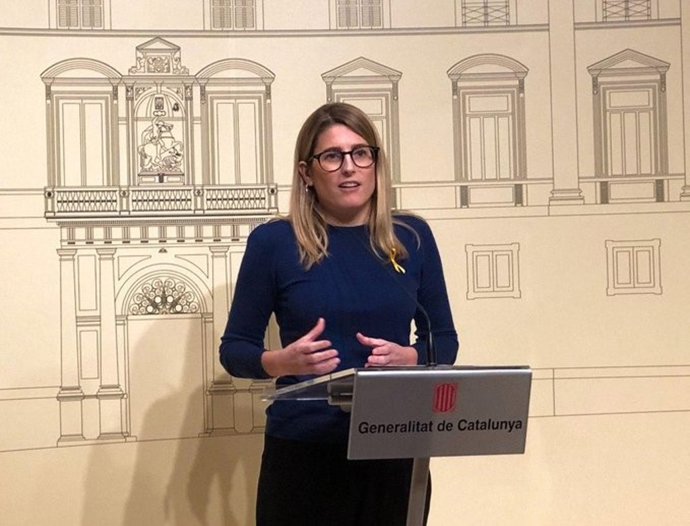 La diputada de JxCat en el Parlament Elsa Artadi tras la reunión del presidente Quim Torra con fuerzas independentistas, en el Palau de la Generalitat, el 14 de enero de 2020.