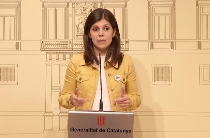 La secretria general adjunta d'ERC, Marta Vilalta, després de la reunió de forces independentistes en el Palau de la Generalitat amb el president Quim Torra, el 15 de gener de 2020.