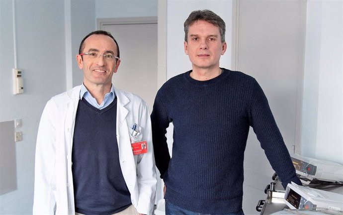 Iñaki García de Gurtubay, jefe del Servicio de Neurofisiología Clínica del Complejo Hospitalario de Navarra; y el ingeniero biomédico navarro, Iñaki Larraya