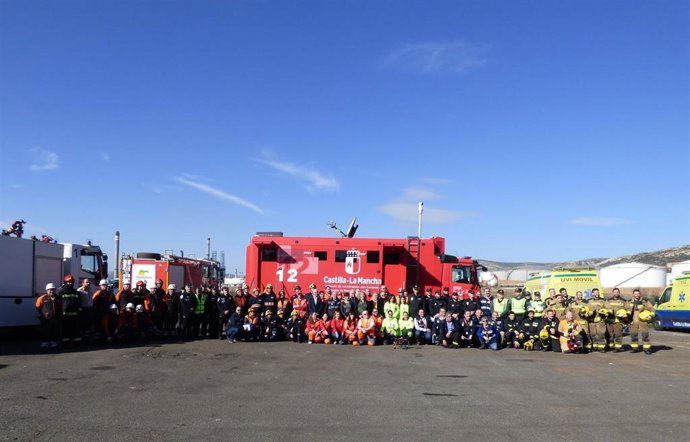 Simulacro en el complejo petroquímico de Puertollano.