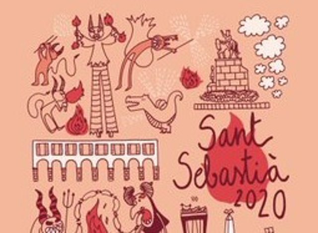 Cartel de las fiestas de Sant Sebastià 2020.