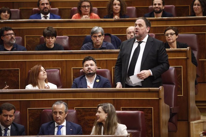 Oriol Junqueras durant la constitució del Congrés