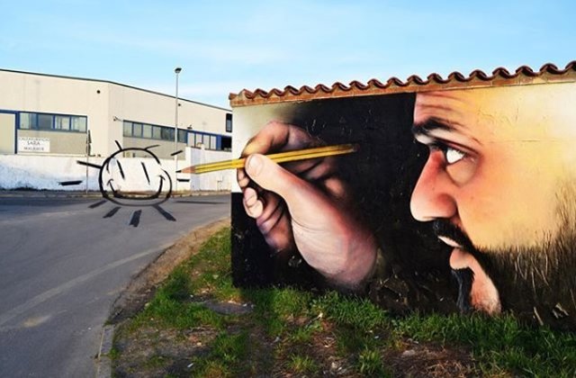 Cuando el artista callejero Cosimo Cheone Caiffa interactúa con el entorno, los grafitis cobran vida