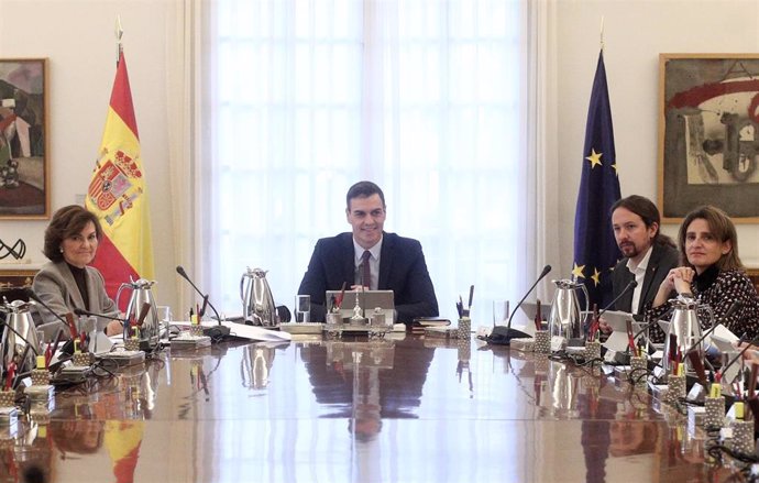 Primer consejo de ministros del Gobierno de coalición del PSOE y Unidas Podemos en la XIV Legislatura.