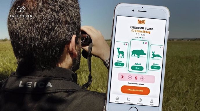 Imagen ejemplar de la aplicación de móvil en la que se podrá obtener información sobre las especies cinegéticas