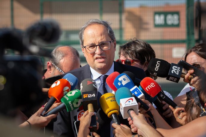 El president Quim Torra, després de sortir de Lledoners.