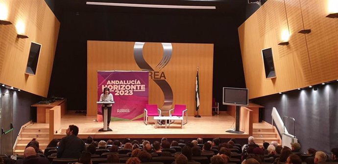 La coordinadora general de Podemos Andalucía y portavoz de Adelante Andalucía, Teresa Rodríguez, el pasado sábado en la primera fase de la conferencia 'Horizonte 2023'