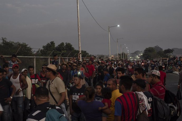 Migrantes, sobre todo procedentes de Honduras y El Salvador, en México. 