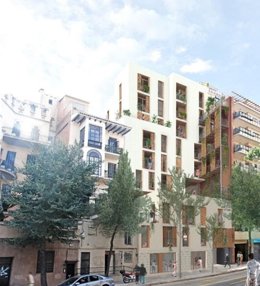 L'edifici d'habitatge públic a l'avinguda Vallcarca de Barcelona, que tindr 14 pisos de "lloguer assequible".