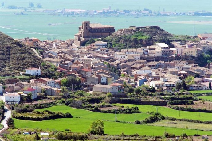Vista general del núcleo de Bolea, del municipio de La Sotonera.