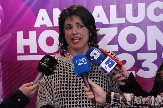 La coordinadora general de Podemos Andalucía y portavoz de Adelante Andalucía, Teresa Rodríguez, este sábado