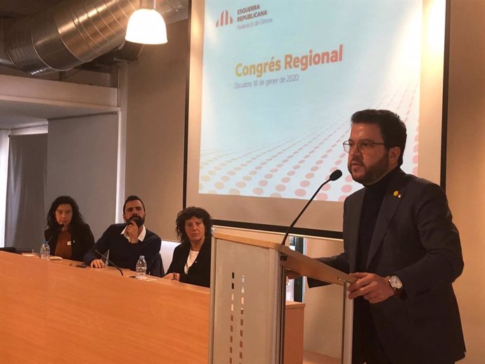 Intervenció de Pere Aragons al congrés de la federació d'ERC a Girona