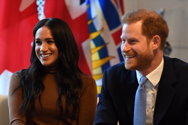 07 January 2020, England, London: Prince Harry (R), Duke of Sussex, and Meghan, Duchess of Sussex, meet with Janice Charette, Canada's High Commissioner to UK, during their visit to Canada House. Photo: Daniel Leal-Olivas/PA Wire/dpa