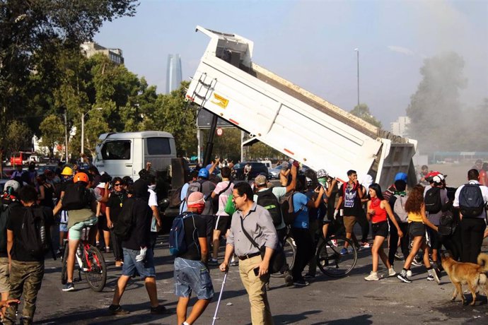 Imagen de una protesta en Chile. 