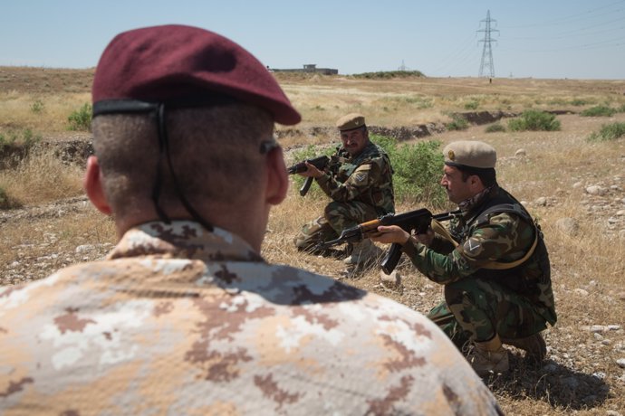 Formación de militares iraquíes en Irak