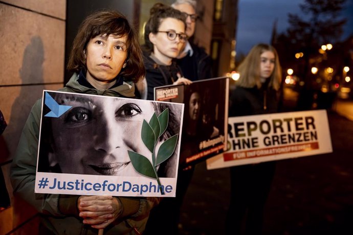 Manifestació per l'assassinat de Daphne Caruana Galizia