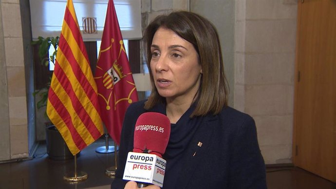 La portavoz del Govern y consellera de la Presidencia, Meritxell Budó, en una entrevista de Europa Press el 19 de enero de 2020 en el Palau de la Geeralitat en Barcelona