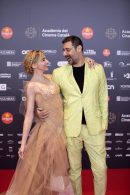 El director artístico y la presentadora de la gala de los XII Premis Gaudí de la Acadmia del Cinema Catal Jordi Prat y Anna Moliner