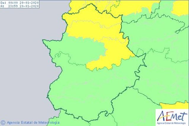 Avisos amarillos por viento en la provincia de Cáceres